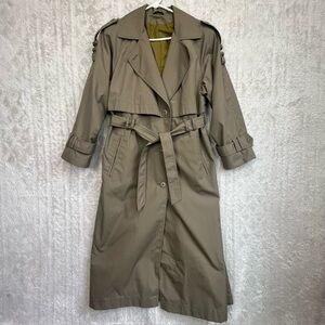 Cyclone Vintage 80s Muted Seafoam Green Trench Coat Duster Size 8 Women's Jacket